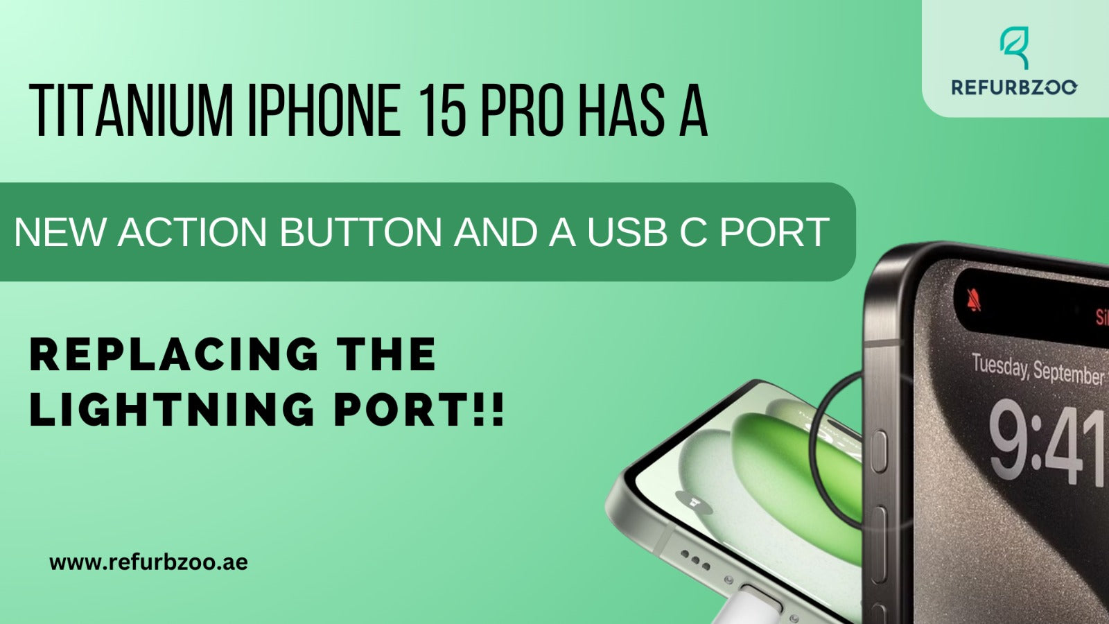 Titanium iPhone 15 Pro has a new Action Button and a USB C Port replacing the lightning port!!